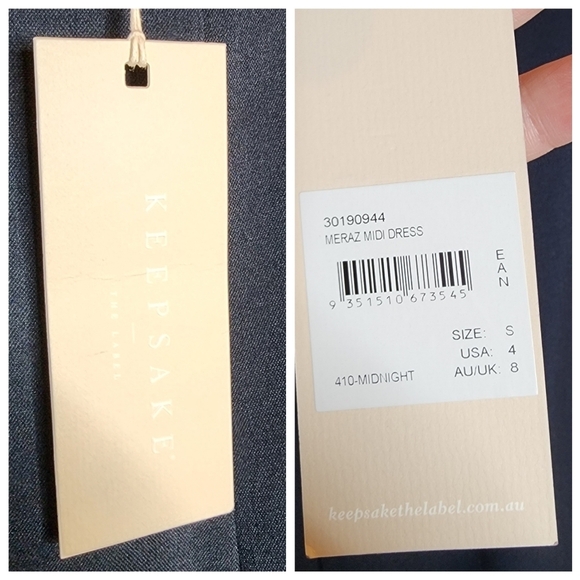 NWT Keepsake The Label Navy Meraz Midi Dress. Size small. Stretch.  Sample. - Picture 4 of 16